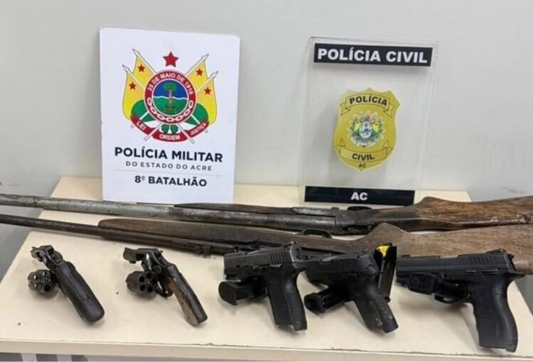 Sete presos e sete armas apreendidas em ação integrada das polícias Civil e Militar no interior