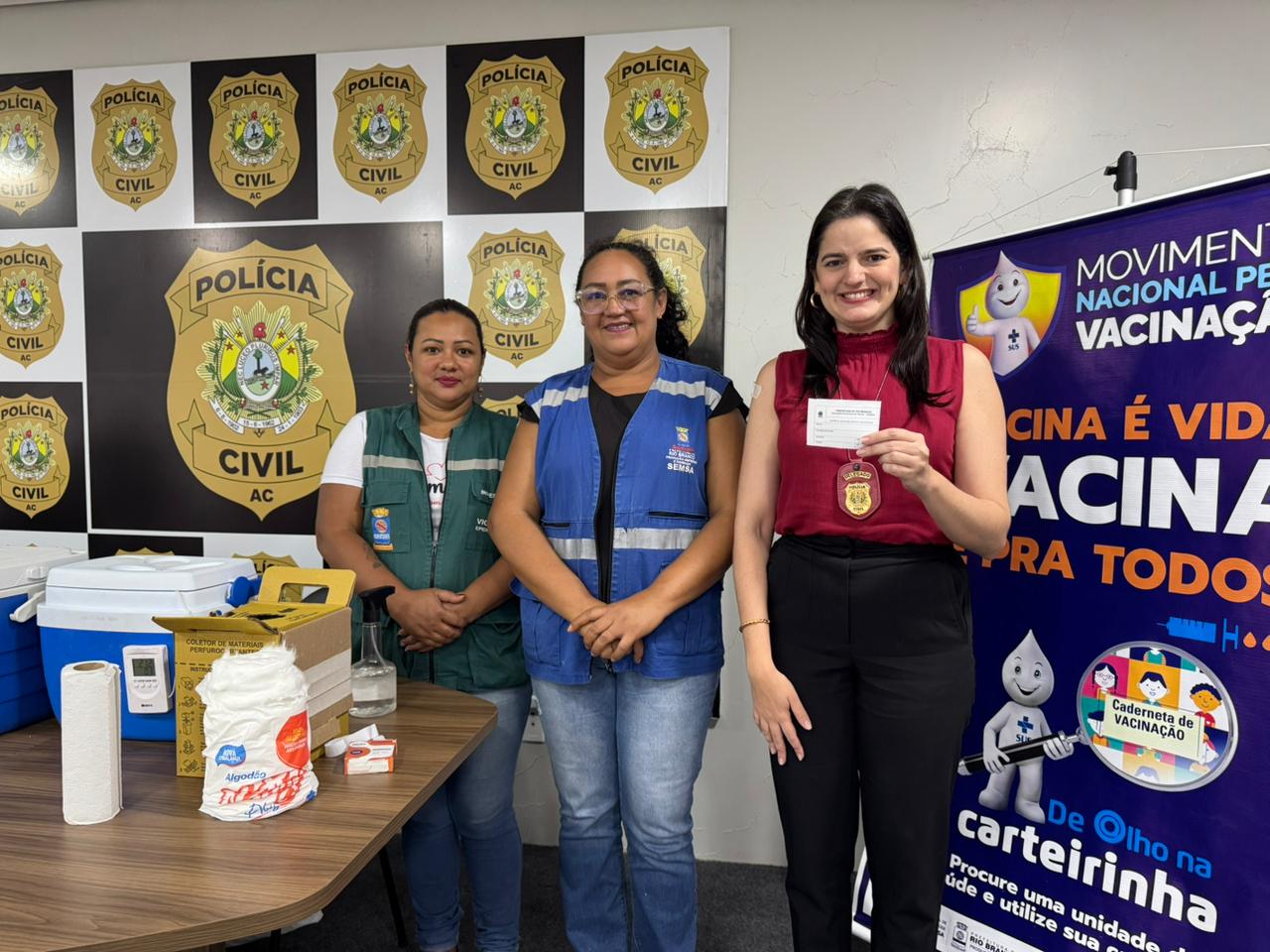 Pol&iacute;cia Civil do Acre promove vacina&ccedil;&atilde;o de servidores da Deam